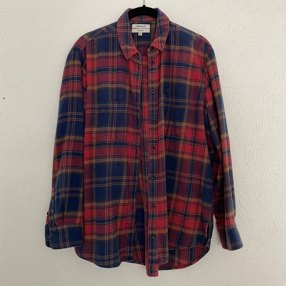 Madewell Plaid Oversized Flannel, Size M